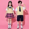 Conjunto de falda plisada de manga corta para porristas para niños y niñas, para eventos deportivos, entradas grupales, recitaciones, actuaciones del Día del Niño, verano