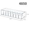 Cajón de almacenamiento de escritorio con partición incorporada, acrílico transparente, estrecho, largo, rectangular, para estación de trabajo cosmética, cocina