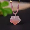 Flor de Melocotón Natural Donut Relleno Manzana Nube Auspiciosa Candado Colgante de Jade Anillo de Paz Colgante Suministro en Vivo Suministro de Comercio Exterior