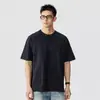 Camiseta Henley de Algodón de Bambú de Alta Gama Estilo Americano con Parches de Manga Corta para Hombre, Nuevo Top Texturizado Holgado Lavable Primavera/Verano 2026