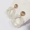 Oferta Especial Aguja de Plata Esterlina 925 Chapado en Oro Real Borla Geométrica Nuevo Diseño Pendientes de Moda Simples de Alta Calidad para Mujer