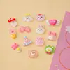 Chapéu de aniversário transparente, cogumelo, laço, presilha de cabelo infantil DIY de desenho animado, materiais para acessórios de cabelo, acessórios de resina atacado