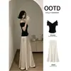 Conjunto de Falda de Manga Corta de Tres Piezas para Mujer, Falda de Cola de Pez Estilo Coreano, Atuendo de Verano, Dopamine Ootd