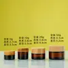Tarro de crema de vidrio color té personalizado con tapa de madera veteada sellada, frasco de muestra, crema cosmética portátil, crema para ojos, botella vacía recargable