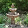 Fuente de Resina Transfronteriza con Flujo de Agua Multicapa Clásica Europea para Jardín Balcón Paisaje Pastoral con Circulación de Agua Adornos de Pie