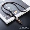 Collar de Cuenta Dzi de Nueve Ojos del Tíbet Colgante de Ágata Cadena de Suéter de Personalidad Vintage Estilo Étnico Cuerda de Algodón Colgante Largo Unisex