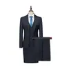 Uniforme de Trabajo para Recepcionista de Hotel Azul Marino Traje Temperamental de Primavera/Otoño para Gerente Juego de Tres Piezas Formal para Mujer