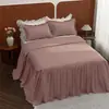 Colcha Acolchada Estilo Nuevo Japonés y Coreano Patrón Simple de Grano de Arroz Faldón de Cama Cubierta de Cama Faldón de Cama Comercio Exterior Transfronterizo Venta al por Mayor