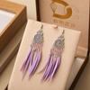 Aretes de Margarita con Borla de Cuentas de Arroz de Colores Pluma Estilo Bohemio de Corte para Mujer Pendientes Transfronterizos Joyería Europea y Americana