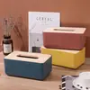 Mesa de café de restaurante Cubierta de almacenamiento Caja de pañuelos Sala de estar Escritorio multifuncional Caja de papel Creativo ll Hogar Madera Madera simple Pañuelo