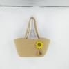 Bolso Tejido de Paja Hilo de Algodón Bolso de Mujer Celebridad de Internet Nuevo Girasol Estilo Étnico Hada Simple Casual Bolso de Mano