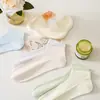 Meias Femininas de Renda Cor Sólida 100% Algodão, Meias Finas de Verão Meia-Perna para Mulheres, Meias Femininas Finas Antibacterianas 10A