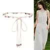 Accesorios de Cinturón Estilo Étnico Bohemio para Mujer, Vestidos Decorativos de Alta Gama, Cuerdas Trenzadas para la Cintura, Cadenas de Cintura y Fajas