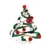 Moda Europeia e Americana Liga Esmalte Strass Árvore de Natal Broche Requintado Criativo Masculino e Feminino Roupa Corsage Alfinete de Joia