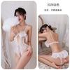 Lencería Sexy de Noche Larga Sexy Mono Hueco Tirantes Tentación Encaje Transparente Pijama Gratis Mujer 2028