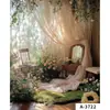Pintura a Óleo de Menina Francesa Fotografia Transmissão Ao Vivo Tecido de Fundo Parede de Fundo Estereoscópica 3D Jardim de Monet Tecido de Fundo para Fotos Cenário
