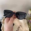 Óculos de Sol Coreanos Retrô Olho de Gato, Óculos de Sol com Proteção UV, Armação Oval Trendy de Alta Qualidade, Óculos de Sol Sombreados Estilo Street