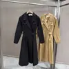 2026 Nuevo Estilo Ins Estilo Ropa de Trabajo Estilo Británico Solapa Gabardina Vestido Longitud Media Cintura Ceñida Adelgazante Elegante