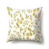 Funda de Almohada de Poliéster Estilo Ins Planta Flor Nórdico Estampado Funda de Cojín Piel de Melocotón Funda de Cojín de Cintura para Sofá QTA05