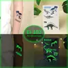 Pegatinas de Tatuaje de Dibujos Animados para Niños, Mundo de Dinosaurios Luminoso, Pegatinas Temporales Impermeables para Cara de Niños y Niñas, Stock Listo Transfronterizo