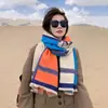 Novo cachecol de outono e inverno estilo coreano, de cashmere sintético, dupla face com cadeado de coração, versátil para ambientes com ar condicionado, xale quente, aquecedor de pescoço para estudantes