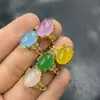Directamente del fabricante, anillo ajustable para mujer con ágata incrustado de varios colores