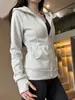Chamarra sudadera gris ajustada con capucha para mujer, nueva colección de principios de otoño, top con cremallera estilo coreano, sudadera con capucha para yoga y uso casual