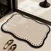 Alfombrilla de Baño Retro Estilo Francés de Tierra de Diatomeas, Alfombrilla Suave Resistente al Desgaste para el Hogar, Alfombrilla de Baño Antideslizante Absorbente de Agua para Inodoro