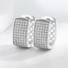 Pendientes de circonita de grado 5A con incrustaciones de diamantes anchos populares entre Europa y Estados Unidos, pendientes de moda para mujer, fabricantes de pendientes al por mayor