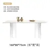 Mesa de comedor de losa de roca estilo crema para apartamento pequeño mesa y sillas de comedor acrílicas suspendidas mesa de comedor de isla ovalada semicircular