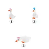 Adornos de Cisne Blanco de Resina para Micro Paisajes Decoraciones de Ganso Blanco Manualidades de Patos Blancos Accesorios DIY de Waterpolo Pato con Turbante