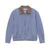 Ropa de hombre 2024 Otoño Nuevo Estilo Coreano Retro Cuadros Costura Cuello de Cuero Contrastante Hombrera Chaqueta