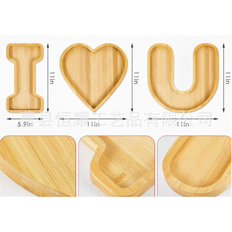 竹制托盘儿童字母餐盘竹木食盘水果寿司盘点心托盘厂家直销可定制