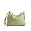 Bolso de Hombro Cruzado de Cuero Genuino de Alta Gama, Nuevo y Popular, Estilo Almohada, para Mujer, Versátil para el Trabajo, Piel de Vaca de Primera Capa, Gran Capacidad