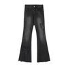 Jeans acampanados micro-acampanados tipo mariposa en forma de pera para mujer estilo americano talla grande chica gordita corte ajustado cintura alta sueltos micro-acampanados