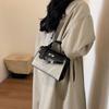 Bolso de mano con diseño de nicho nuevo de otoño e invierno en color contrastante para mujer. Este año, popular bolso de mensajero de hombro con textura occidental retro para mujer.