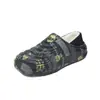 Chinelos Masculinos Estilosos Estampados com Costas Fechadas para Outono e Inverno, Sola Grossa, Antiderrapantes, Sapatos de Algodão Peludo com Toque Macio, Chinelos de Algodão Quentinhos para Casa
