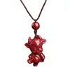 Pingente Zodiacal de Cinábrio Cru com Alto Teor de Ouro Púrpura Areia Vermelha Imperial, Pingente de Colar do Ano de Nascimento Atacado e Dropshipping