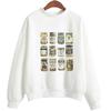 Suéter de gola redonda vintage com picles em conserva Hoodie solto masculino Blusa de moletom