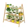 Estante de flores para balcón multicapa para interiores plegable de pie para macetas de flores suculentas planta araña sala de estar madera no maciza estante de almacenamiento simple