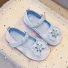 Sapatos Pequenos de Couro da Moda Cor Lisa para Meninas 2026 Primavera/Verão Novo Estilo Borboleta com Strass Pérola Princesa Sapatos de Couro Simples para Meninas