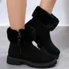 Comercio exterior talla grande botas de nieve mujer otoño e invierno nuevo terciopelo engrosado caña corta estilo británico botas Martin zapatos de algodón para exterior