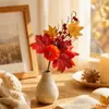 Arreglos Otoñales Estilo Ins Transfronterizo de Hoja de Arce y Girasol, Adornos de Decoración de Halloween de Gratitud por la Cosecha en Casa Manojo