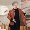 Nuevo Estilo Otoño/Invierno Traje Tang Retro Chino con Cuello Alto Chaqueta para Mujeres de Mediana Edad y Mayores Ropa de Abuela de los 70s Ropa de Algodón Cálida Tallas Grandes