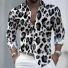 Camisa de botões estampada de leopardo europeia e americana da Amazon, blusa feminina estampada nova
