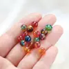Cuentas Acrílicas Cepilladas de 8 mm Transparentes Coloridas Redondas Material para Bisutería DIY Cuentas Espaciadoras Retro Doradas