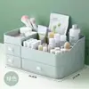 Caja de Almacenamiento Cosmético Tipo Cajón Compartimentada Caja de Plástico Caja de Almacenamiento para Escritorio Estante de Almacenamiento para Brochas de Maquillaje Labiales