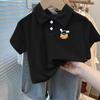 Camisa polo infantil de verão 2025, nova, manga curta, média e grande, infantil, algodão, casual, base para todos os gostos