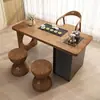 Mesa de té nueva de madera maciza estilo chino para casas pequeñas, mesa de té minimalista moderna para oficina, balcón de ocio