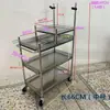 Carrito de Transmisión en Vivo de Acero Inoxidable para Influencers, Carrito de Puesto Móvil con Barandillas, Carrito de Herramientas de Almacenamiento Estable